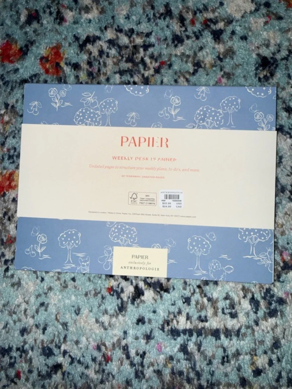 Antropologie x Papier Modern Toile Weekly Desk Pad